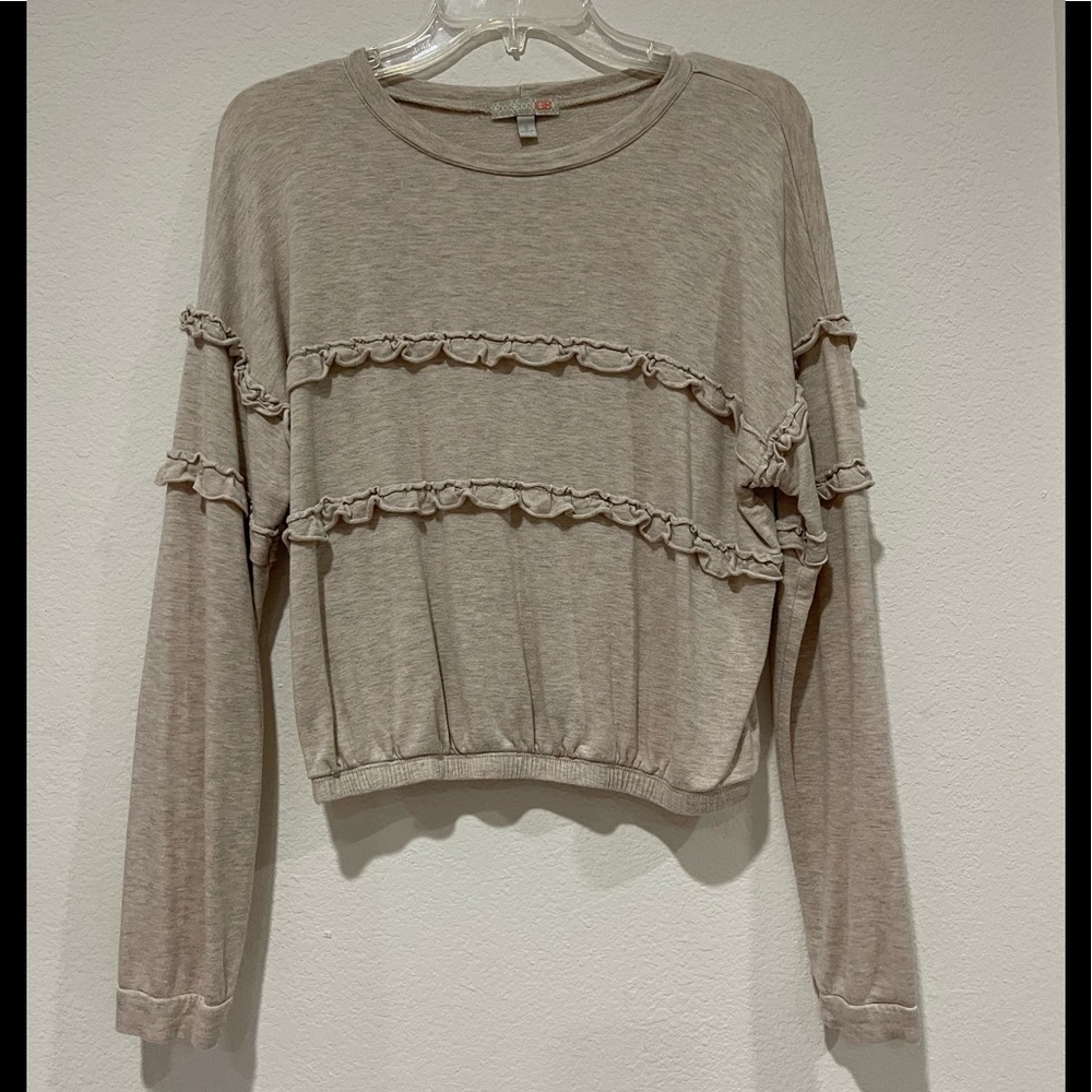 Cream Sweater with Ruffle